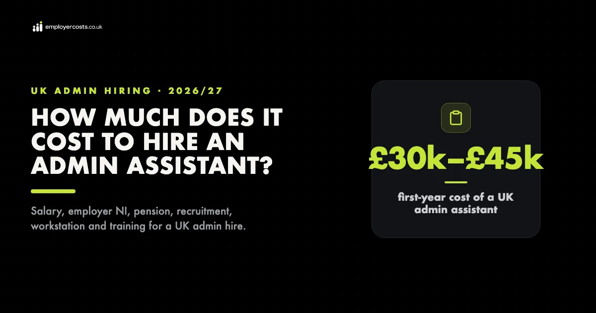 The cost of hiring an admin assistant in the UK