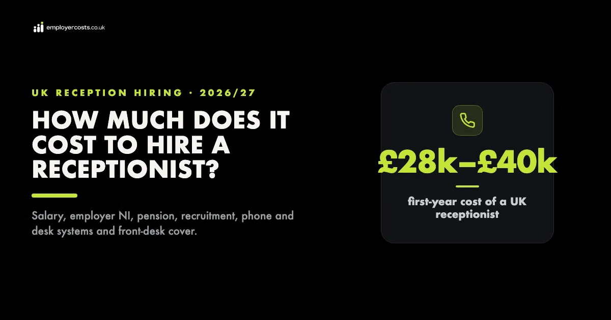 The cost of hiring a receptionist in the UK